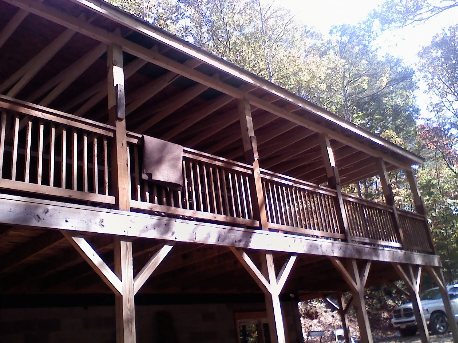 Timber framing under a new elevated porch and deck — Roof Leak Repair in New Derry by Roofing Brothers